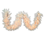 Vickerman A805819 9' Crystal White Spruce Artificial Christmas Garland Clear Dura-lit Incandescent Mini Lights