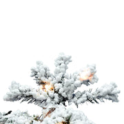 Vickerman A806251 5' Flocked Spruce Artificial Christmas Tree Clear Lights