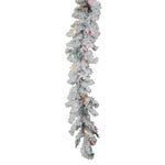 Vickerman A806313LED 9' x 12" Flocked Alaskan Artificial Christmas Garland 50 Multi-Colored LED Mini Lights.