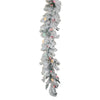 Vickerman A806317 9' Flocked Alaskan Pine Artificial Christmas Garland Multi-Colored Dura-lit Incandescent Mini Lights