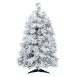 36" Flocked Alaskan Pine Artificial Christmas Tree Pure White LED  lights