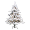 4.5' Flocked Alaskan Pine Artificial Christmas Tree Pure White Single Mold LED