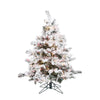 4.5' Flocked Alaskan Pine Artificial Christmas Tree Colored LED Dura-Lit lights