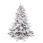 6.5' Flocked Alaskan Pine Artificial Christmas Tree Colored Dura-Lit lights