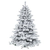 5.5' Flocked Alaskan Pine Artificial Christmas Tree Pure White Single Mold LED