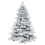 9' Flocked Alaskan Pine Artificial Christmas Tree Warm White LED Dura-Lit lights