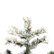 4.5' Flocked Alaskan Pine Artificial Christmas Tree Colored Dura-Lit lights
