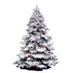 10' Flocked Alaskan Pine Artificial Christmas Tree Multi-Colored Lights