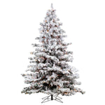 9' Flocked Alaskan Pine Artificial Christmas Tree Multi-Colored Dura-Lit lights