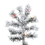 9' Flocked Alaskan Pine Artificial Christmas Tree Multi-Colored Dura-Lit lights