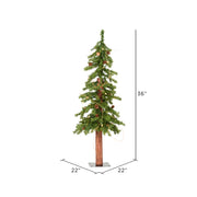 Vickerman A807231LED 3' Alpine Artificial Christmas Tree Warm White Dura-lit LED Lights