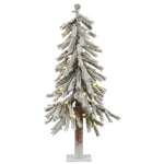 Vickerman A807421LED 2' Flocked Alpine Artificial Christmas Tree Pure White LED Single Mold LED lights