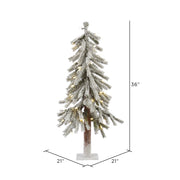 Vickerman A807431LED 3' Flocked Alpine Artificial Christmas Tree Pure White Single Mold LED