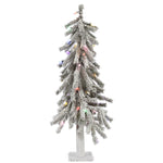 Vickerman A807422LED 2' Flocked Alpine Artificial Christmas Tree Multi-Colored LED Dura-Lit lights