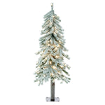 Vickerman A807441LED 4' Flocked Alpine Artificial Christmas Tree Pure White Single Mold LED  lights