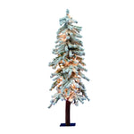 Vickerman A807431 3' Flocked Alpine Artificial Christmas Tree Clear Dura-Lit lights