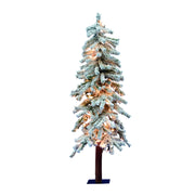 Vickerman A807441 4' Flocked Alpine Artificial Christmas Tree Clear Dura-Lit lights