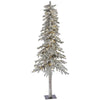 Vickerman A807461LED 6' Flocked Alpine Artificial Christmas Tree Pure White Single Mold LED lights