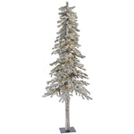 Vickerman A807461LED 6' Flocked Alpine Artificial Christmas Tree Pure White Single Mold LED lights