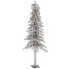 Vickerman A807462LED 6' Flocked Alpine Artificial Christmas Tree Multi-Colored LED Dura-Lit lights