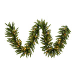 Vickerman A861111 9' Camdon Fir Artificial Christmas Garland Clear Dura-lit Incandescent Mini Lights
