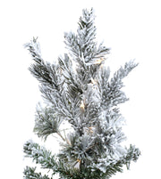10' Flocked Sierra Fir Artificial Christmas Tree Pure White Single Mold LED