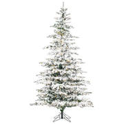 10' Flocked Sierra Fir Artificial Christmas Tree Pure White Single Mold LED