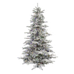 12' Flocked Sierra Fir Artificial Christmas Tree Colored LED Dura-Lit lights