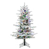 4.5' Flocked Sierra Fir Slim Artificial Xmas Tree Colored LED Dura-Lit lights