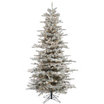 4.5' Flocked Sierra Fir Slim Artificial Christmas Tree Clear Dura-Lit lights