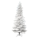 Vickerman  6.5' Flocked White Slim Artificial Christmas Tree Unlit