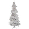 Vickerman 6.5' Flocked White Slim Artificial Christmas Tree Pure White LED