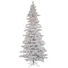 Vickerman 9' Flocked White Slim Artificial Christmas Tree Pure White LED