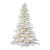 4.5' Flocked White Spruce Artificial Christmas Tree Frosted Pure White LED