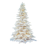 Vickerman 12' Flocked White Spruce Artificial Christmas Tree Pure White LED