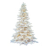 Vickerman 14' Flocked White Spruce Artificial Christmas Tree Pure White LED
