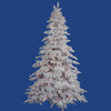 4.5' Flocked White Spruce Artificial Christmas Tree Multi-Colored Lights