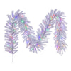 Vickerman A893915LED 9' x 14" Flocked White Garland Dura-Lit Multi-Colored LED Mini Lights.