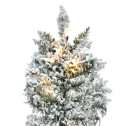 9' Flocked Utica Fir Slim Artificial Christmas Tree Pure White Single Mold LED