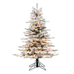 Vickerman 4.5' Flocked Utica Fir Artificial Christmas Tree Clear Lights