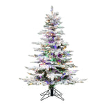 Vickerman 4.5' Flocked Utica Fir Artificial Christmas Tree Multi-Colored LED