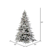 Vickerman 6.5' Flocked Utica Fir Artificial Christmas Tree Multi-Colored LED