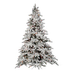 Vickerman 4.5' Flocked Utica Fir Artificial Christmas Tree Multi-Colored Lights