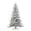 Vickerman 12' Flocked Utica Fir Artificial Christmas Tree Multi-Colored LED