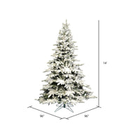 Vickerman  14' Flocked Utica Fir Artificial Christmas Tree Unlit