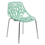 LeisureMod Modern Asbury Dining Chair w/ Chromed Legs Mint