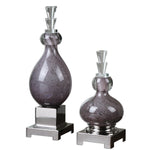 Uttermost 19842 Charoite Purple Glass Bottles S/2