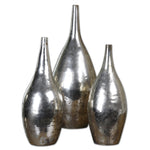 Uttermost 19826 Rajata Silver Vases S/3