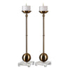 Uttermost 19857 Laton Brass Candleholders S/2