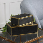 Uttermost  Ukti Alligator Patterned Boxes S/2